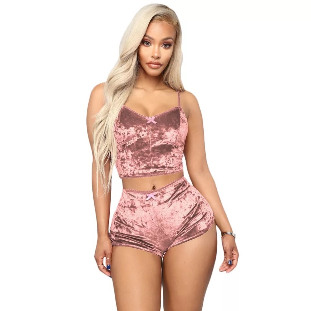 Pink Suede Two Piece Set 💗💗🌸